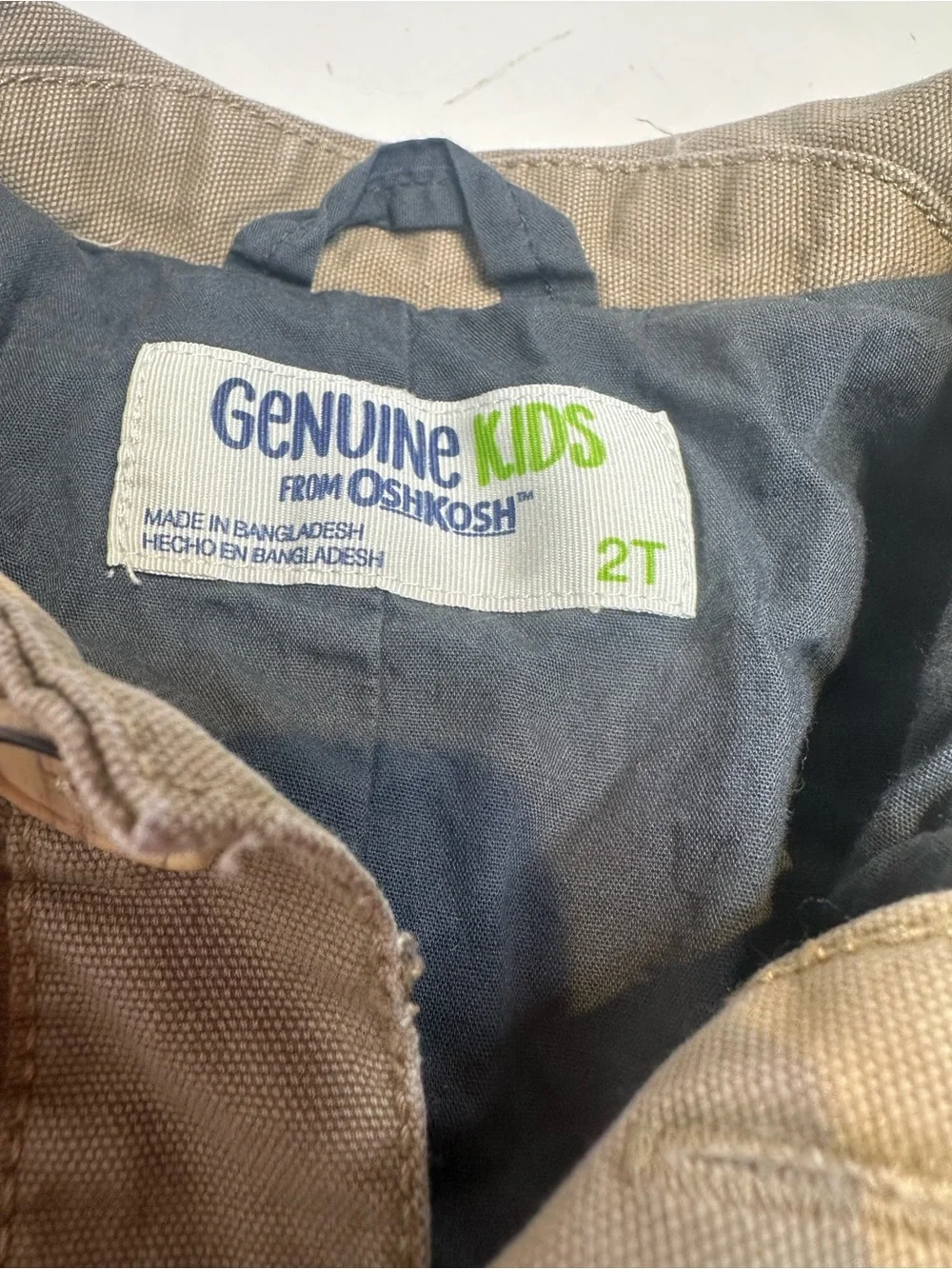 OshKosh B'gosh Two-Tone Brown & Beige Cotton Utility Jacket
